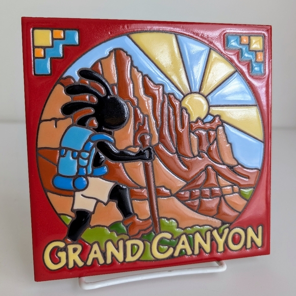 BUNDLE Earthtones Grand Canyon Kokopelli Hiker Tile Trivet Glacier National Park - Picture 2 of 12
